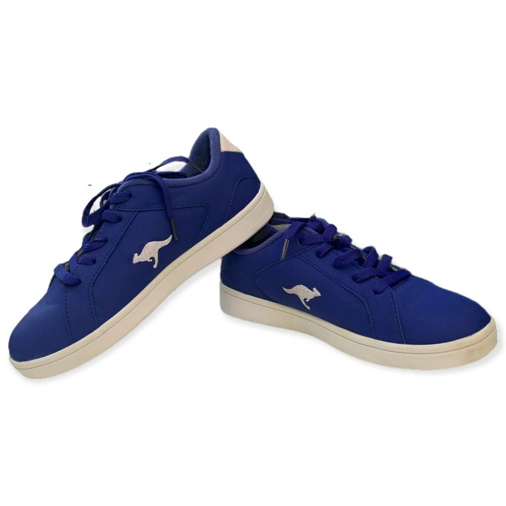 KangaRoos Retro ThrowBack Tennis Shoes Running Walking Blue White Gold Mens 5.5